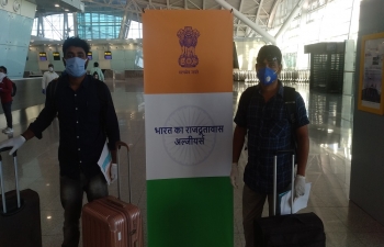 Chartered flight operated by Private Operators for distressed Indians, Flight No. AH 3800, carrying 199 Persons took off for Delhi at 10:12 AM on 20 June 2020