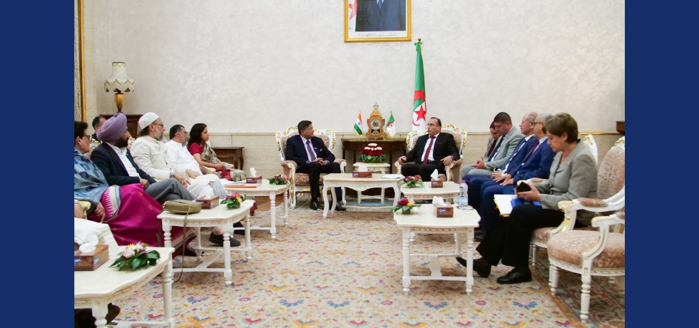All- Party Delegation led by Hon’ble Member of Parliament Mr. Baijayant Panda met with H. E. Mr. Mohamed Khouane, Chairman of the Committee on Foreign Affairs, Cooperation and the National Community Aboard.