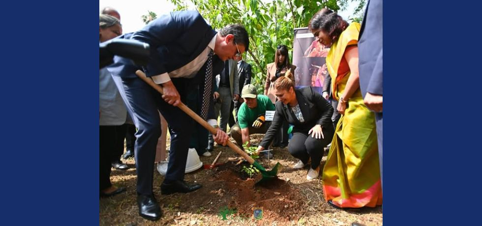  Ambassador along with Hon’ble Minister of Environment and Hon’ble Wali of Algiers planted trees at India corner in Jardin d’ Essai du Hamma on World Environment Day 2025.